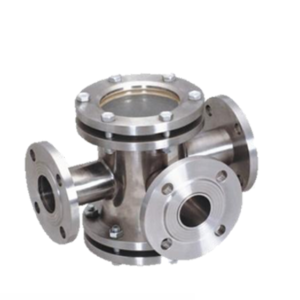 ISEN Four-Way Flanged Sight Glass